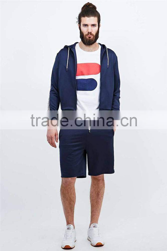 Short fitness hoodie for men lightweight cotton full zip mask hoodie