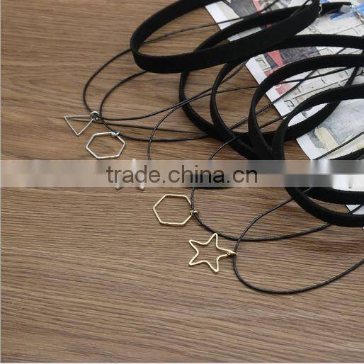 vintage metal flower charms choker necklace diy Ethnic style charms short necklace for women
