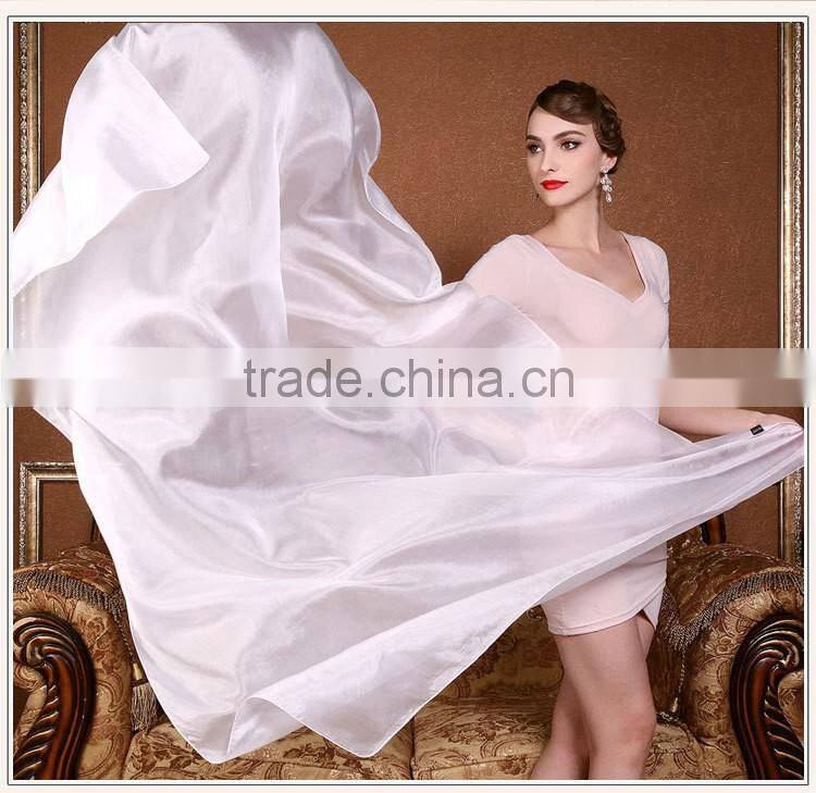 best-selling chinese solid white blue purple pink pure 100% silk long scarf