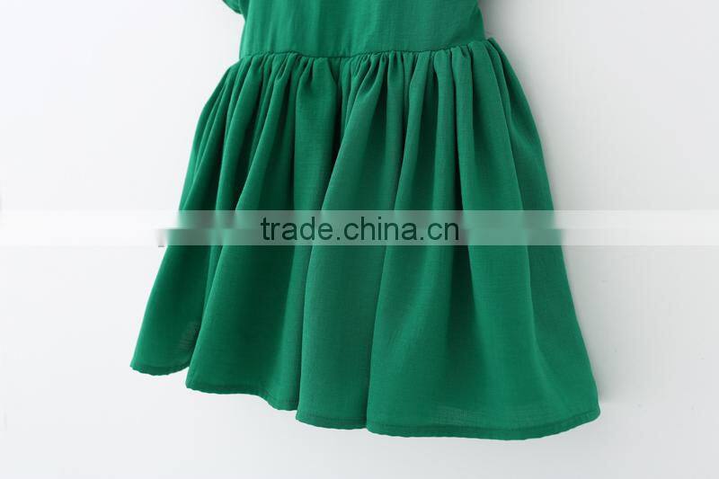 Boutique Children Clothing Green Ruffle Dress Girl Princess Dresses Wholesale