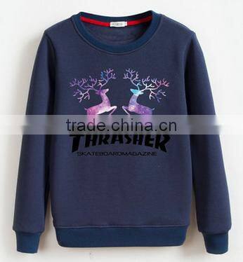 wholesale cheaper customized design crewneck pullover fleece TC65/35 cheaper hoodies/sweatshirt