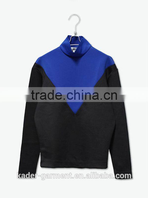 Custom Sweatshirt, Turtleneck Sweatshirts, Color Contrast Sweatshirt Women