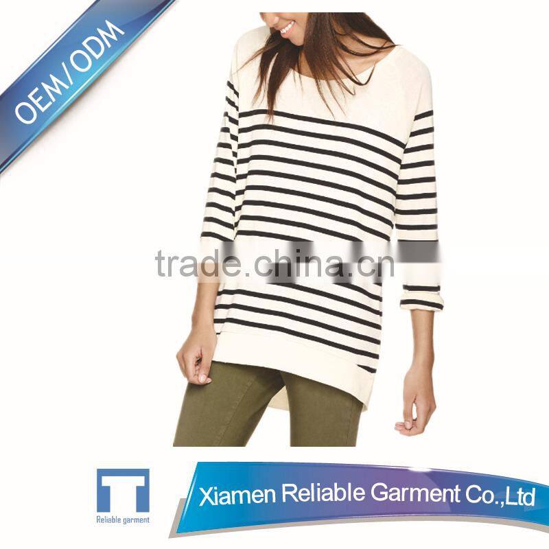 High quality custom design women plain long sleeve shirt china supplier 2016 fashion sweater