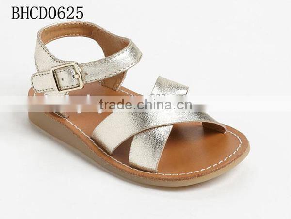 Shenzhen Manufacturer popular designer little girls nude beach sandal