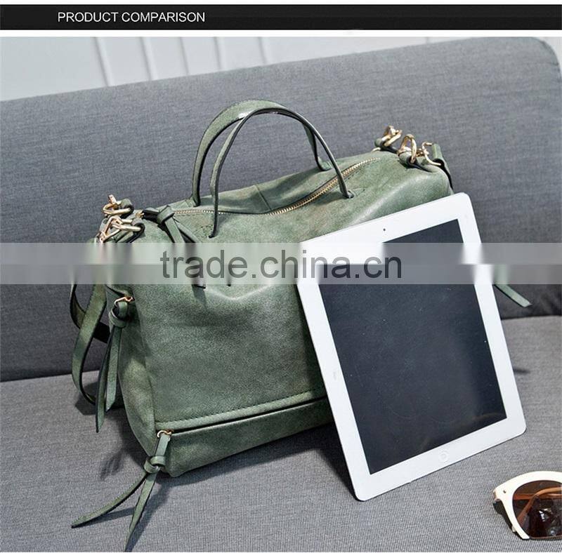 Vintage Nubuck Leather Large Women Shoulder Bag