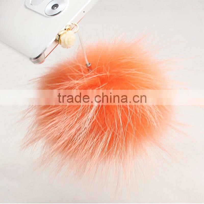 Myfur Luxury Genuine Raccoon Fur Pom Pom Dust Plug Custom Colors Phone Pluggy