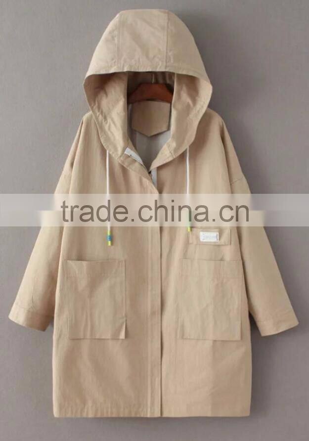 Runwaylover EY1059C Hot Sale 2017 Ladies Fashion Trench Coats With Hood