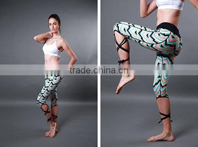 Wholesale Fashion Design Women Sports Leggings Tight Yoga Pants Fancy Dance Leggings