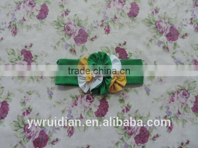 2016 Newest and fashion elastic hair band,three flower shape headband,bright colorful hair band with elastic