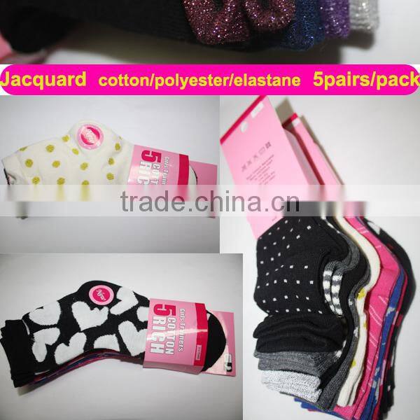 Pretty girls socks mixed design custom jacquard socks in socks