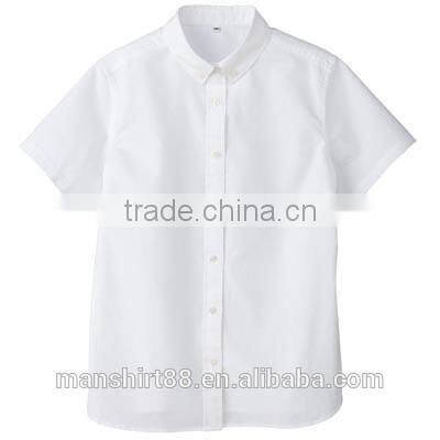 short sleeves Oxford white/blue shirts for kids