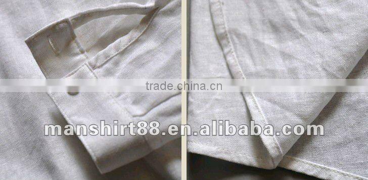 Classic Medium style Linen Natural White casual shirt for Women/Ladies fashionable pocket