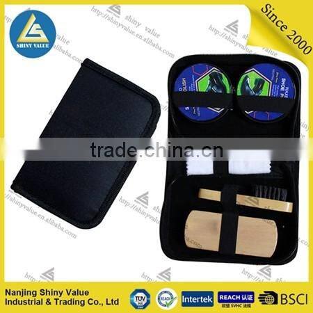 Customized Travel mini shoe shine set shoe polish kit in polyester bag