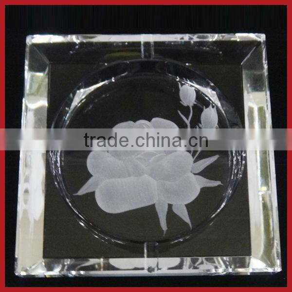 K9 High Quality Square Cut Crystal Ashtray,Engraved Crystal Ashtray For Father's Gift