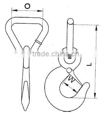 china manufacturer for 1.5" triangle hook with safety latch