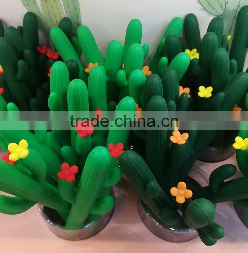 creative cute novel cactus shape gel pen gift for school kids