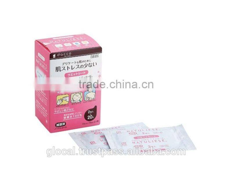 Japan Wet Cotton wet wipe Two-fold, 2 sheets (20 packs) Wholesale