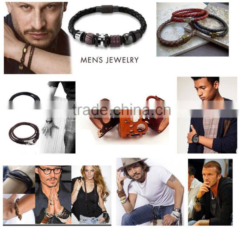 Personalized Monogrammed Oval Engravable Leather Cuffs