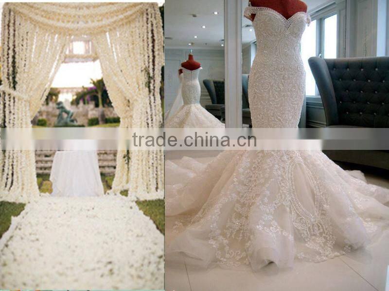 Gorgeous A-line Strapless Chapel Train Pleated Organza and Satin Wedding Dress AS29002
