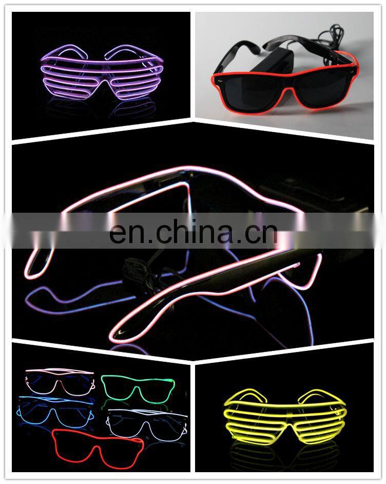 New Wholesale Led Flash Party Wear Half Frame EL Wire Glasses Sunglasses