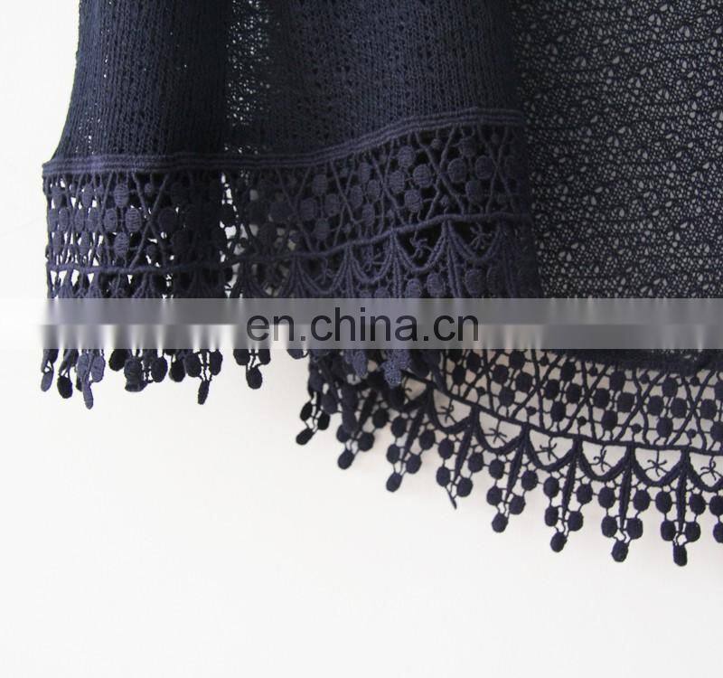 Long shade net cloth coat with lace trimmings