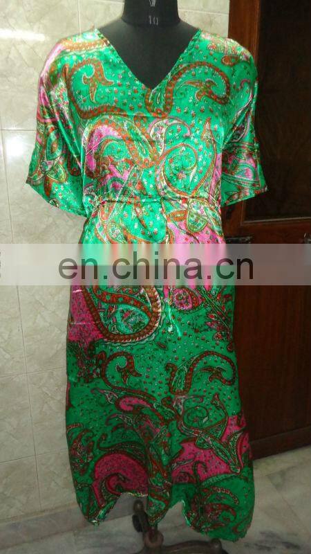 Printed Satin kaftan