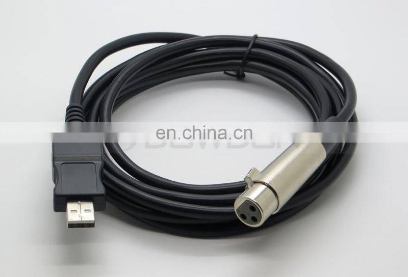 XLR Female to USB Male Microphone Mic Link Cable 3M 10FT