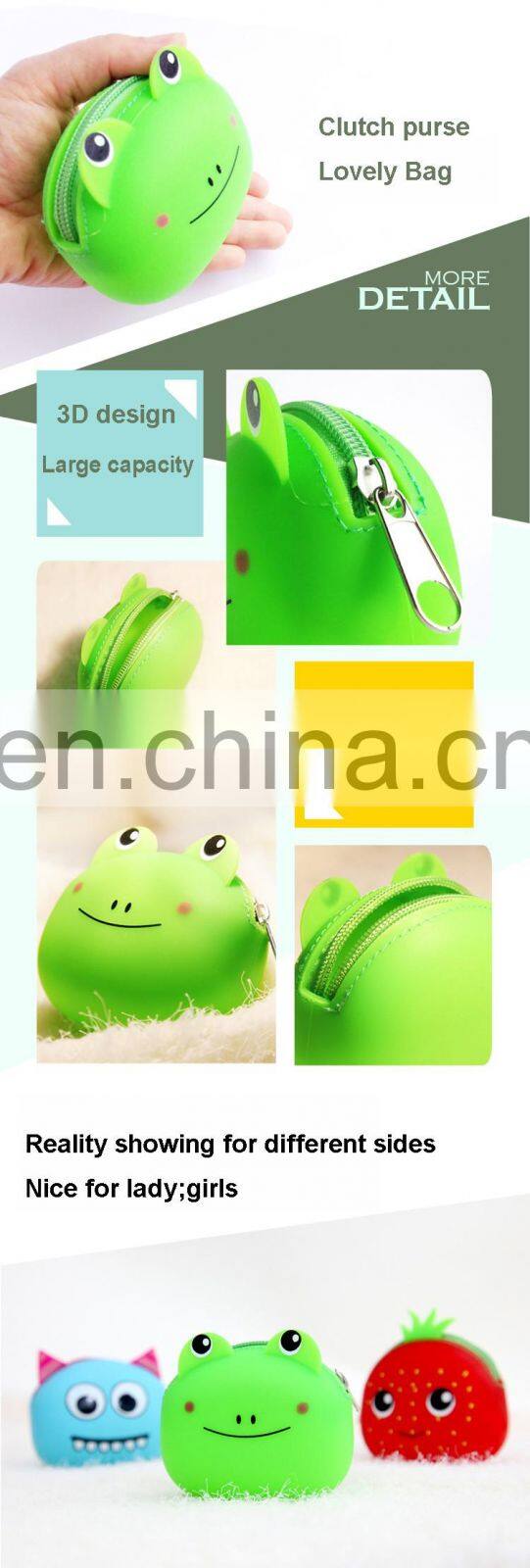 Kawaii Cartoon Shape Coin Wallet Cheap Promotion Clutch Emoji Silicone Coin Purse