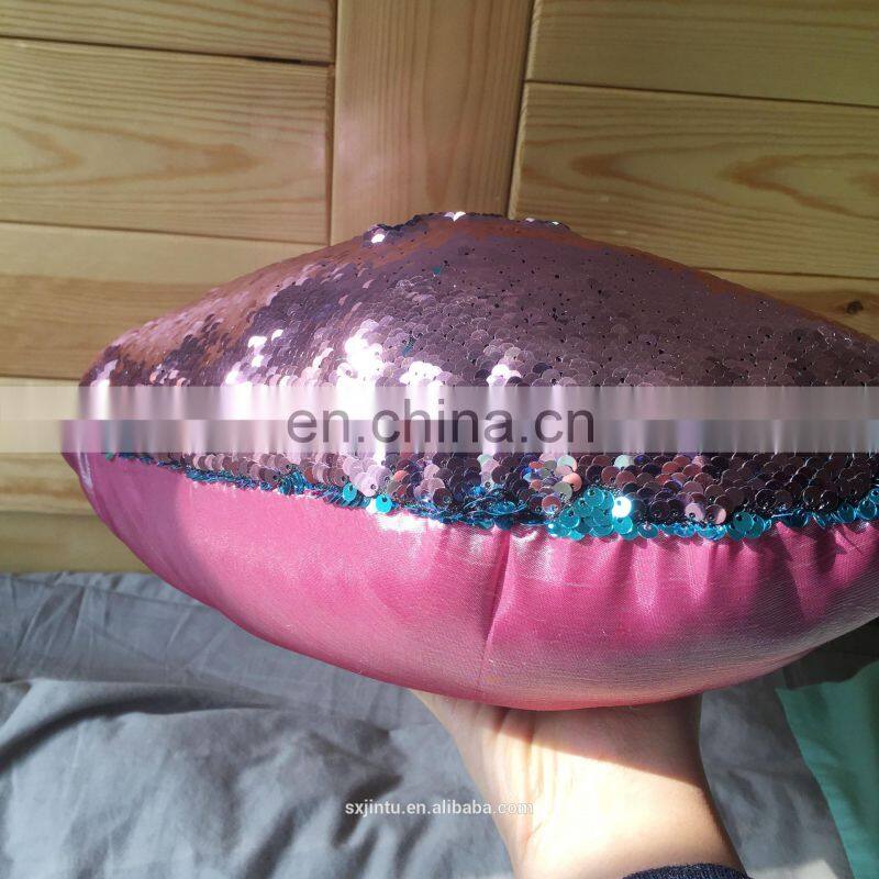 Heart Mermaid Sequin Pillow Case Reversible Valentine Throw Cushion cover