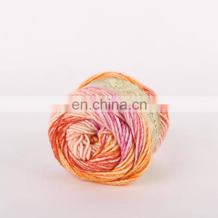 Special dyed multicolor yarn , rainbow hand knitting yarn