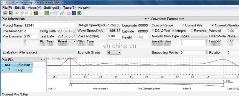P800 pile sonic integrity equipment low strain impact test