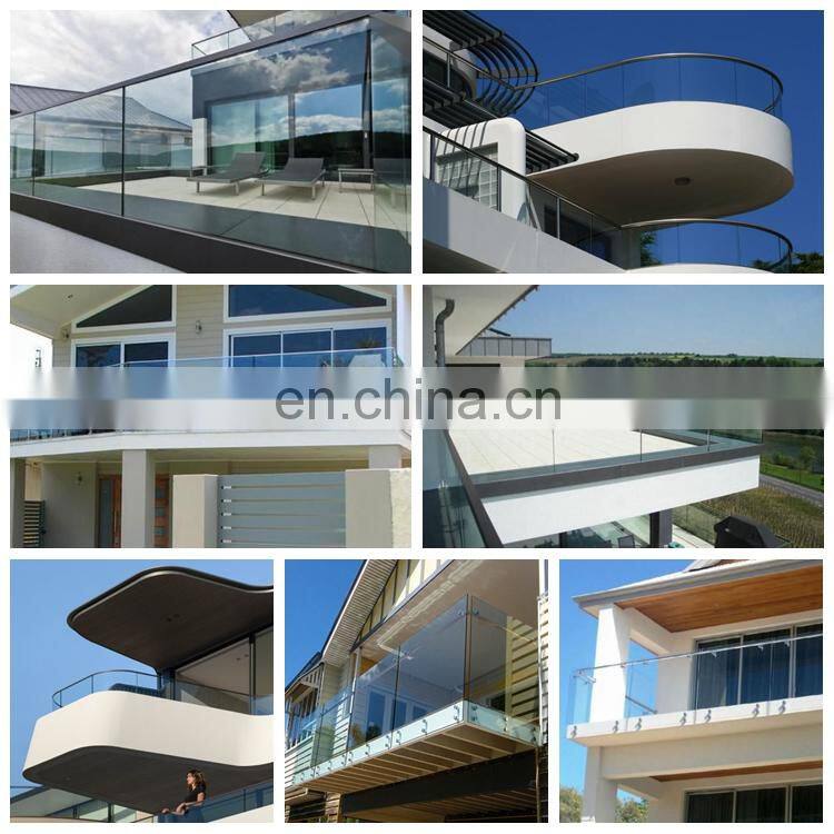 safety tempered toughened laminated glass for outdoor balcony railing handrail with aluminum and stainless steel fittings price