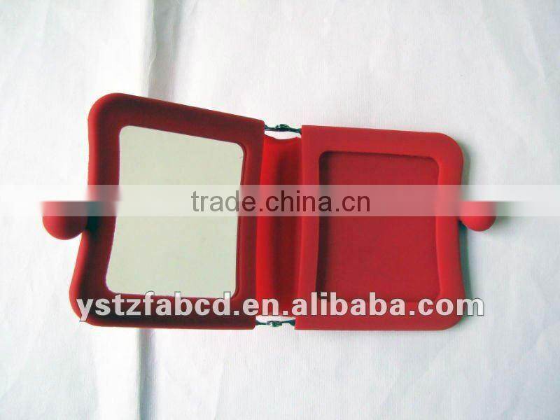 Funny personalized cosmetic bag,mirror clutch bag ,Silicone Cosmetic Bag with Mirror