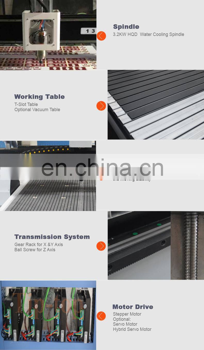 Hot sale China cnc milling machine cnc wood router engraving machine1325 working table high speed