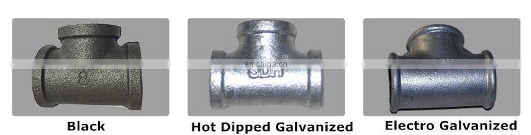 excellent material galvanized malleable iron pipe fitting tee for pipes