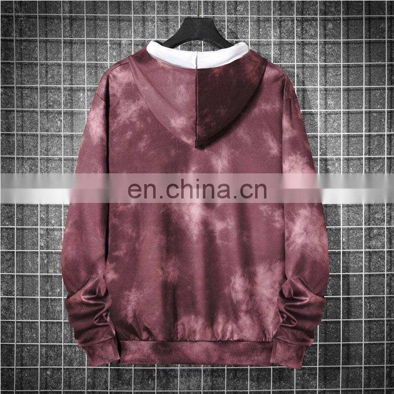 Customized plus size retro tie-dye T-shirt star gradient hooded sweater