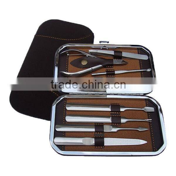 stainless steel black octagon shaped professional manicure set