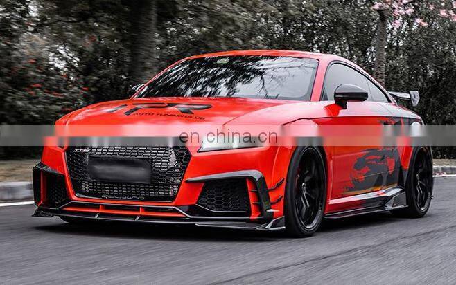 Runde New Arrival Dry Carbon Material Aerodynamics Bodykit Front Rear Lip Side Skirt Spoiler For Audi TTRS body kit