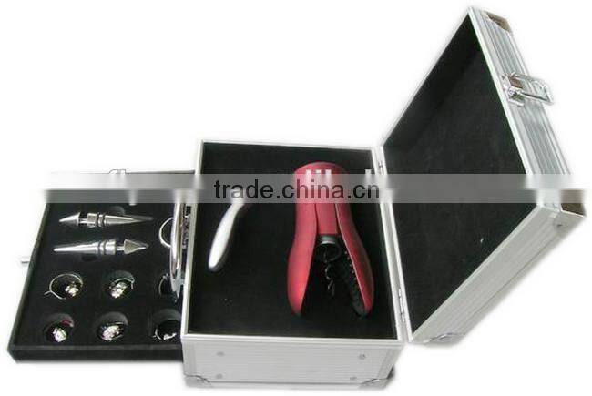 2015 aluminum profile fireproof shell aluminum wine case box with lock and handle