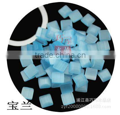Flatback square shape material Cat's Eye Stone at Best Factory Price #mixed color wholesale 4/6/8mm