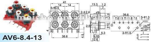Female audio jack of digital tv converter set top box