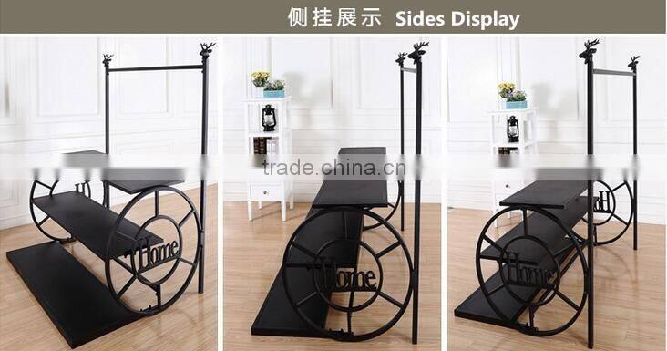 Clothing display stand for your boutique with build in shelf,metal clothes rack