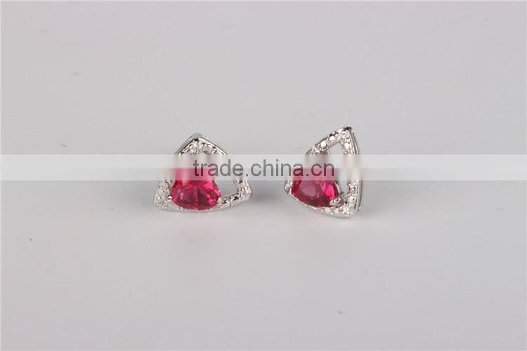 light weight triangle different color Zircon ebay silver earrings