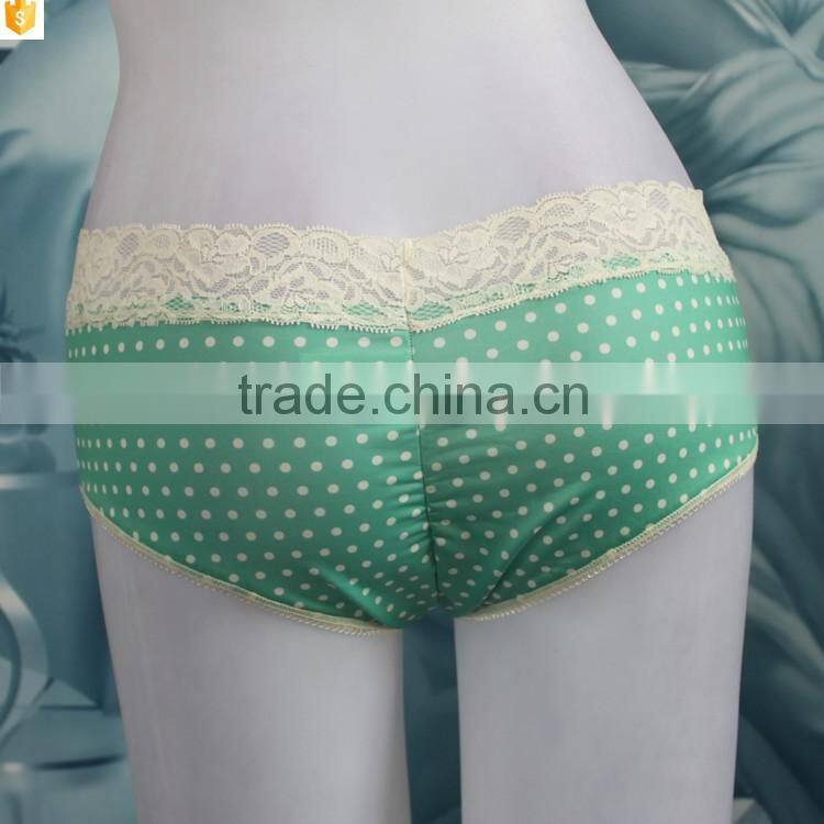 Latest cyan ruffle nylon full brief panties