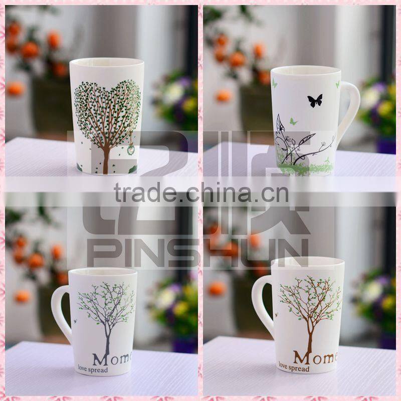 ceramic cup with embossing logo,ceramic multicolour cup,ceramic cup with handle