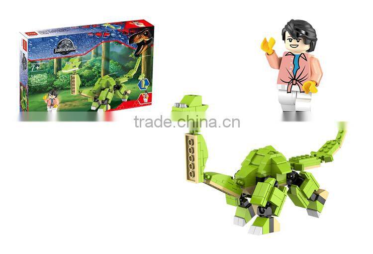 Children plastic blocks dinosaur game dinosaur toy set