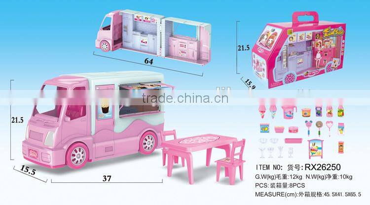 Children toy kitchen tool set breakfast cart mobile coffee cart