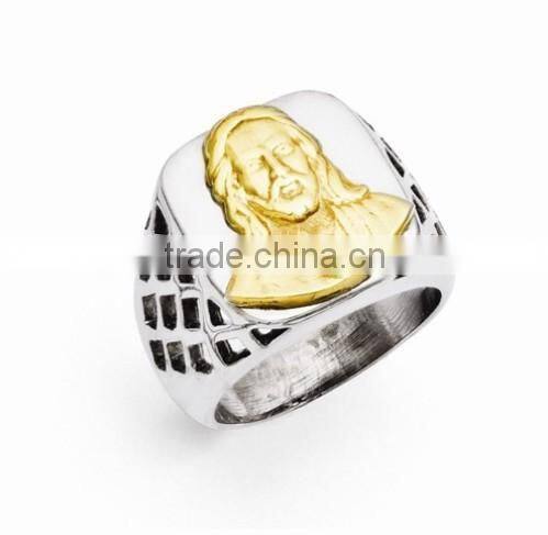 Stainless Steel Antiqued Lion Ring