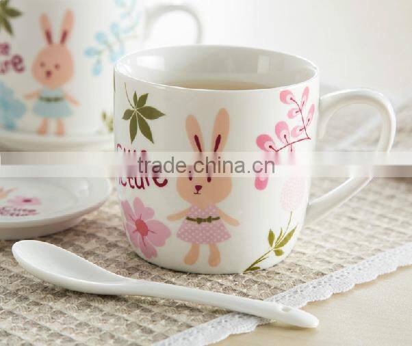 cartoon character mug , ceramic mug with decal, mugs cups with lid