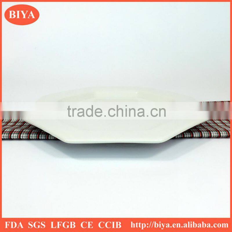 hot plate white porcelain octagonal flat plate and dessert plate, dinner ceramic plate